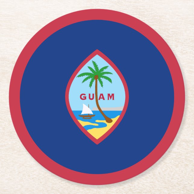 Guams flagga underlägg papper rund (Framsidan)