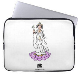 Guan Yin Bodhisattva på Lotus Laptop Fodral