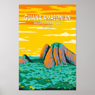Guana Amazonas nationalpark Vintage Poster