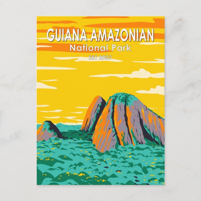 Guana Amazonas nationalpark Vintage Vykort (Framsida)
