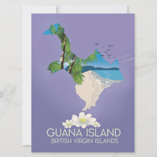 Guana Island Brittiska Jungfruöarna resaffisch Inbjudningar