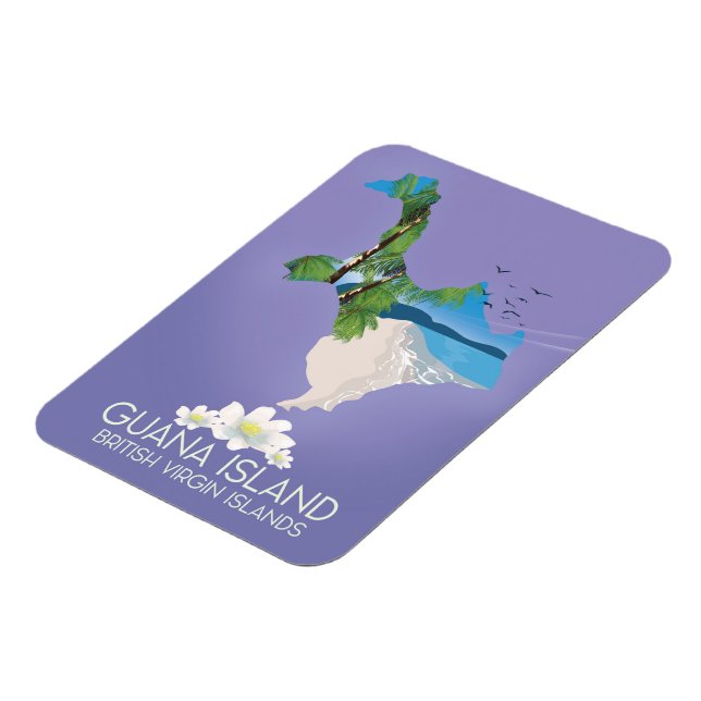 Guana Island Brittiska Jungfruöarna resaffisch Magnet (Vänstra Sidan)