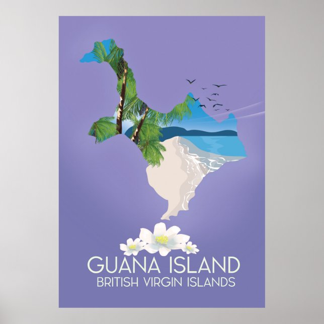 Guana Island Brittiska Jungfruöarna resaffisch Poster (Framsidan)