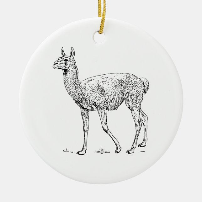 Guanaco Julgransprydnad Keramik (Framsidan)