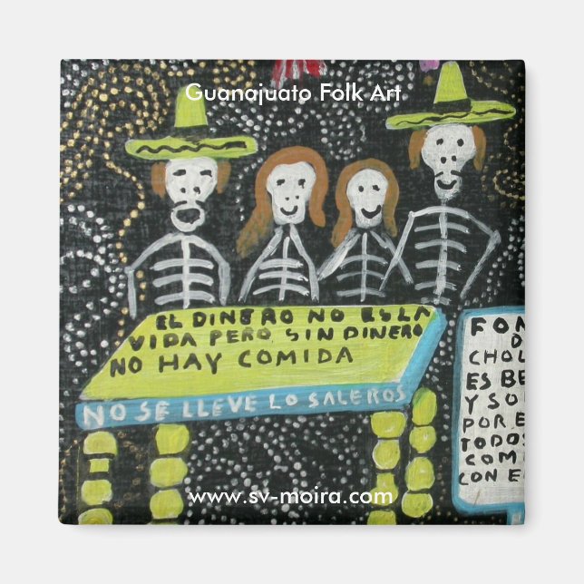 Guanajuato folkart, Día de los Muertos Magnet (Framsidan)