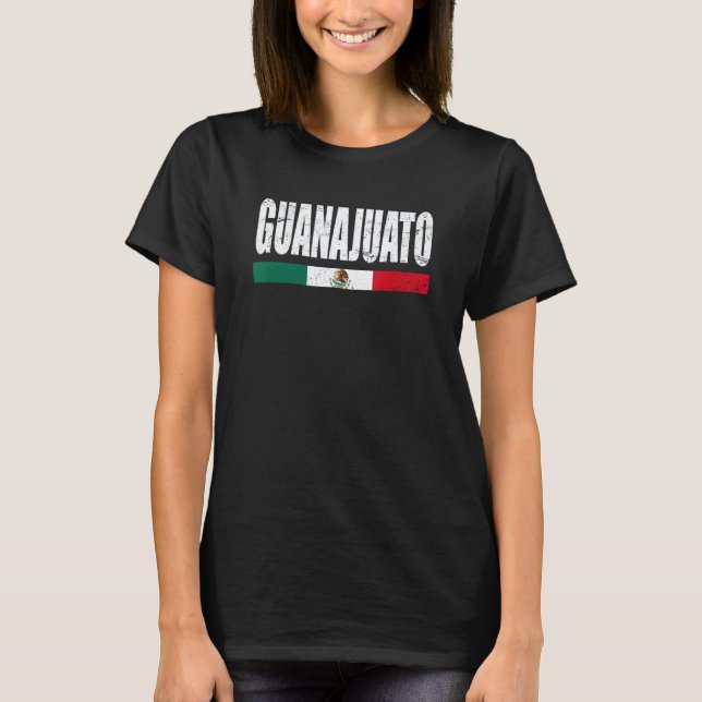 Guanajuato Mexico Mexican Flag State T Shirt (Framsida)