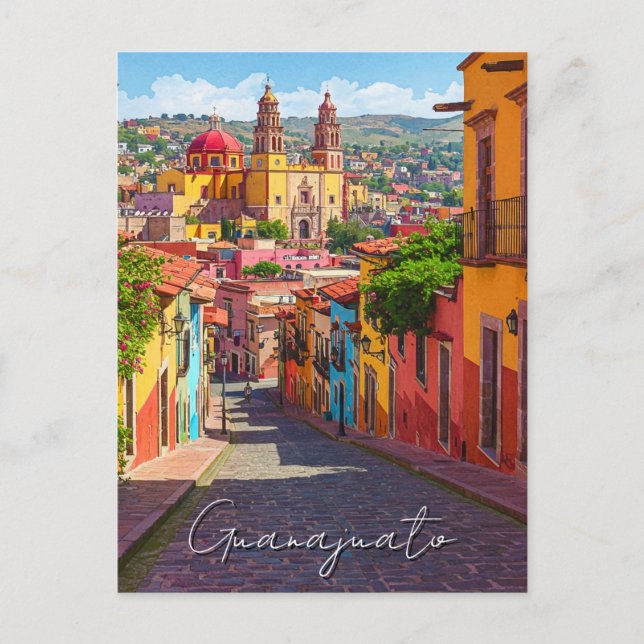Guanajuato Mexico Watercolor Vykort (Framsida)