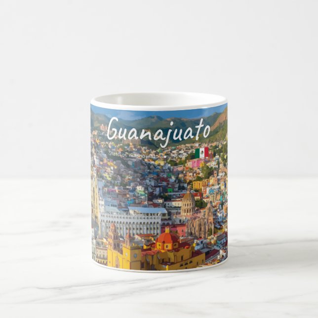 Guanajuato, Mexiko - Färgrik stadsbild Kaffemugg (Center)