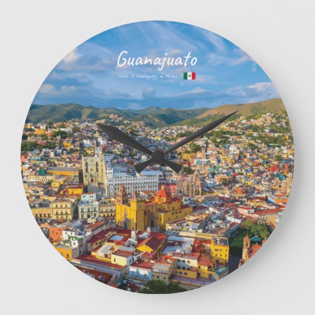 Guanajuato, Mexiko - Färgrik stadsbild Stor Klocka (Framsida)