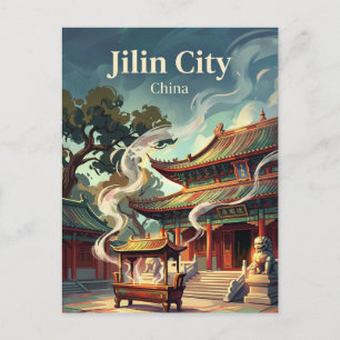 Guanditemplet i Jilin City Kina Vykort