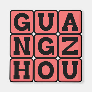 Guangzhou, Canton, Stad i Kina Magnet