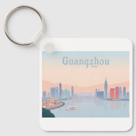 Guangzhou China Pearl River Pastel Travel Nyckelring