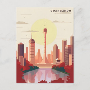 Guangzhou China Travel Art Vintage Yunnan Vykort