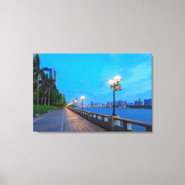 Guangzhou City Vattenfront Canvastryck (Framsida)