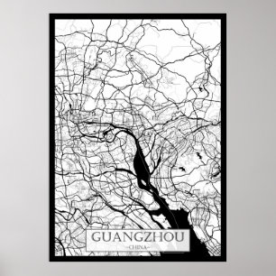 Guangzhou Kina Karta Poster
