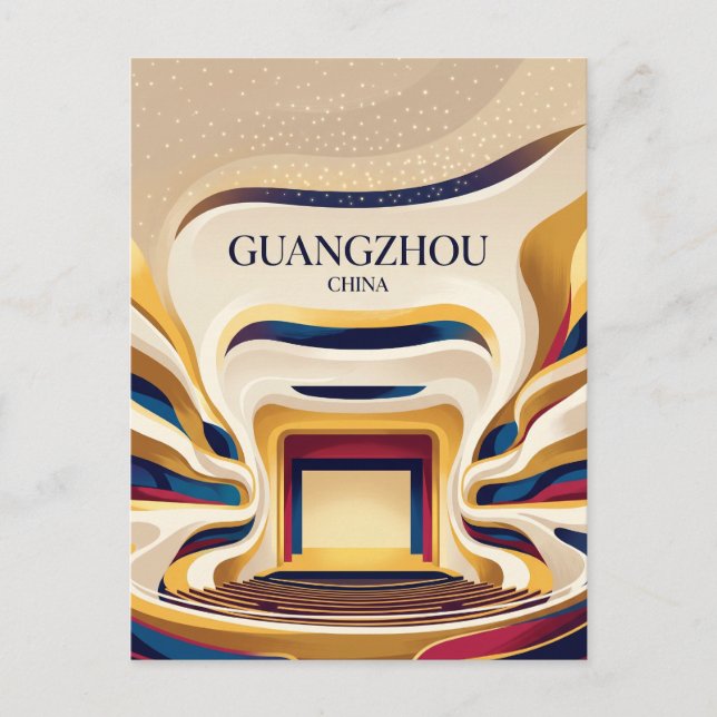 Guangzhou operahus huvudhall Kina Vykort (Framsida)