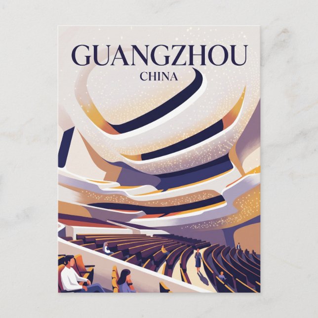 Guangzhou operahus huvudsal Kina Vykort (Framsida)