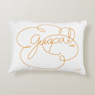GUAPA soy - Fold CloudS Orange Script Prydnadskudde