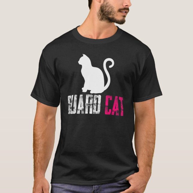 Guard Cat Security And Protect  Present T Shirt (Framsida)