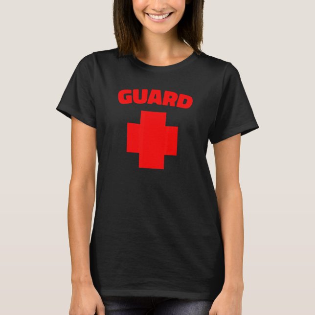 Guard Costume Lifeguarding Uniform Guard Worker Un T Shirt (Framsida)