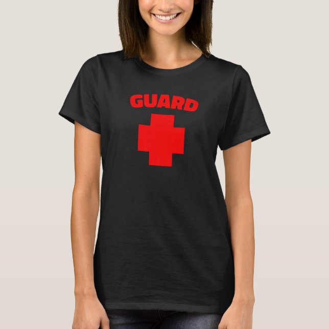 Guard Costume Lifeguarding Uniform Guard Worker Un T Shirt (Framsida)