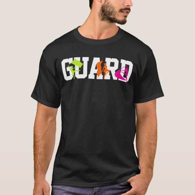 Guard Färg Guard Marching Band T Shirt (Framsida)