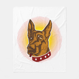 Guard Hund Belgium Malinois Shepherd Fleecefilt