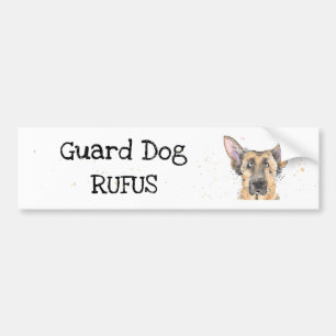 Guard HUND Söt tyska Shepherd/Alsatian skräddarsyd Bildekal
