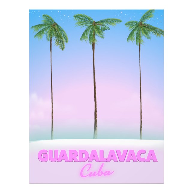 Guardalavaca Kuba vintage reseskylt Fototryck (Framsidan)
