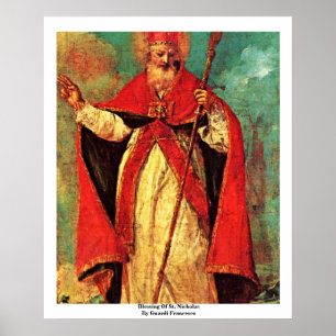 Guardi Francesco Nicholas välsignelse av St. Nicho Poster
