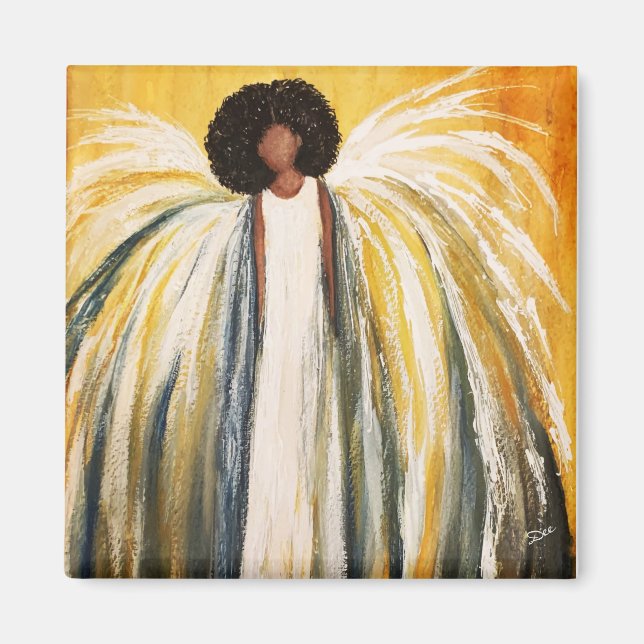 Guardian Angel 2 Inch Square Magnet (Framsidan)