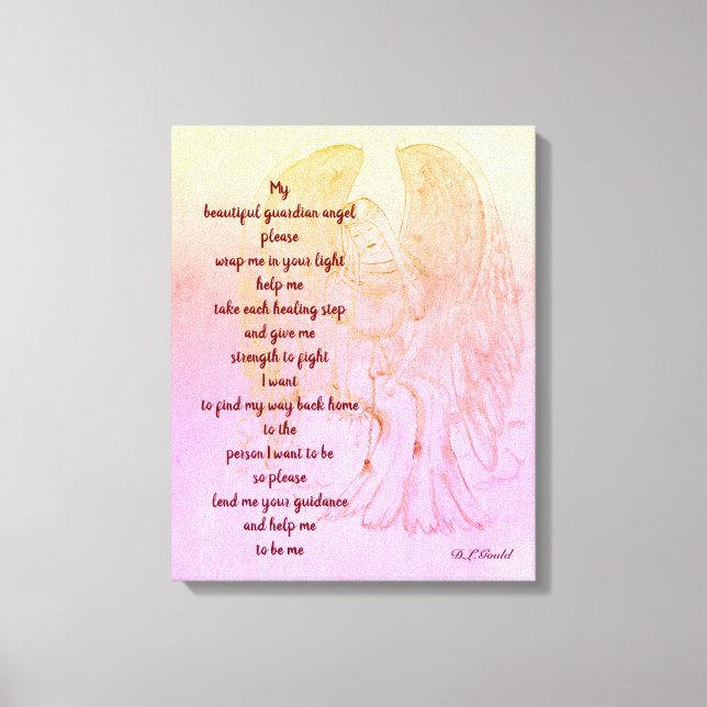 Guardian Angel andlig recovery dikt art canvas (Framsida)