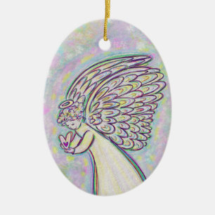 Guardian Angel Art Anpassningsbar Helgdag Gift Orn Julgransprydnad Keramik