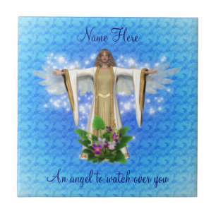 Guardian Angel Art Inspirational Kakelplatta