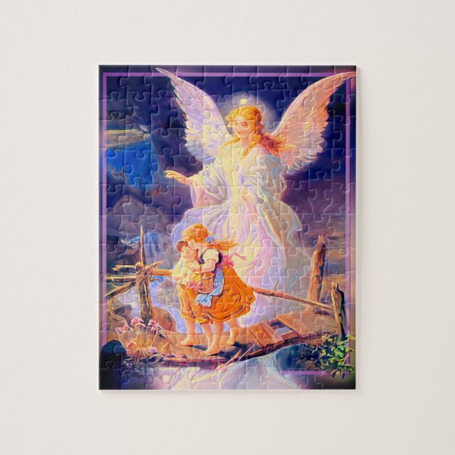 Guardian Angel, Barn och Bridge Jigszle Puzzle Pussel (Vertikal)