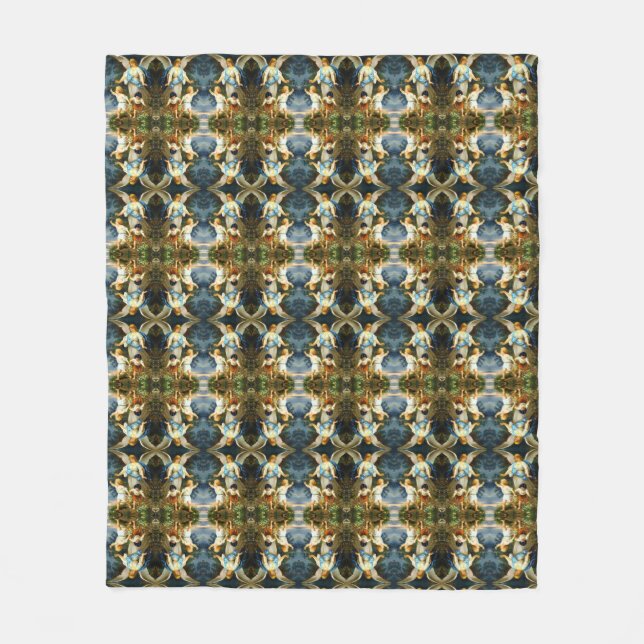 GUARDIAN ANGEL Bernhard Plockhorst 1886 Ull Bla Fleecefilt (Framsidan)