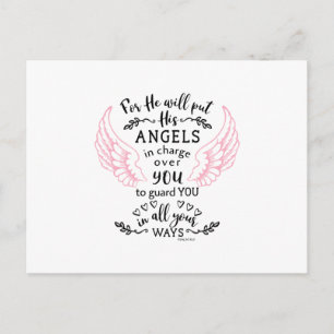 Guardian Angel Bible Scripture Verse Vykort