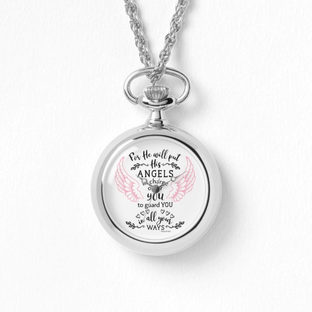 Guardian Angel Bible Verse Religiösa Armbandsur (Framsida)