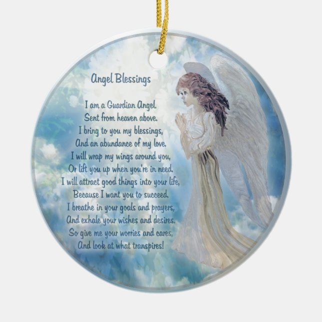 Guardian Angel Blessings Ceramic Ornament (Framsidan)