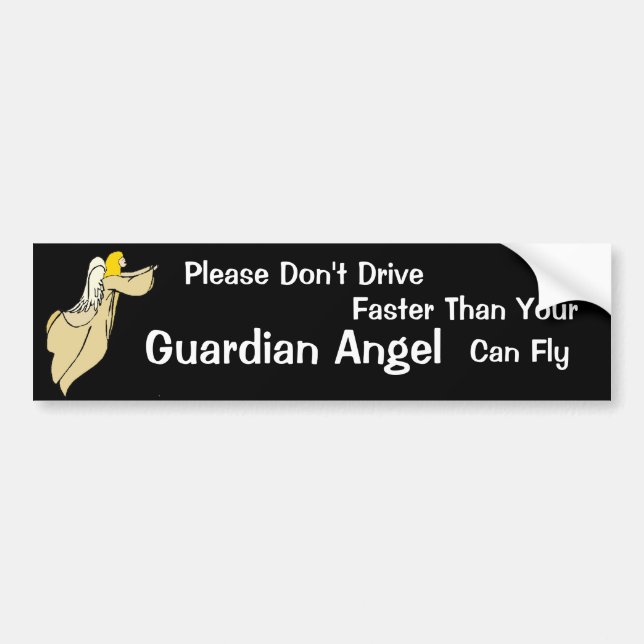 Guardian Angel Bumper Sticker Bildekal (Framsidan)