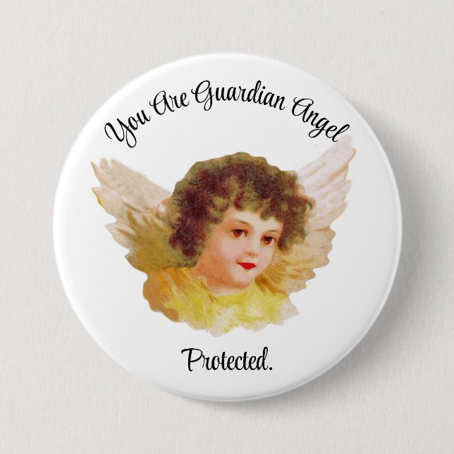 Guardian Angel Button Pin Knapp (Framsida)
