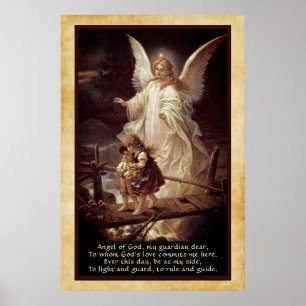 Guardian Angel, Children, Bridge och Dikt Poster