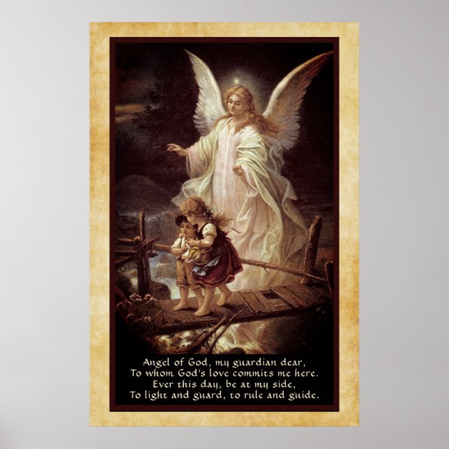Guardian Angel, Children, Bridge och Dikt Poster (Framsidan)