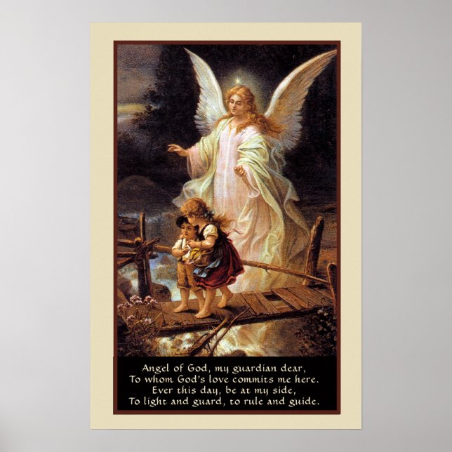 Guardian Angel, Children, Bridge och Dikt Poster (Framsidan)
