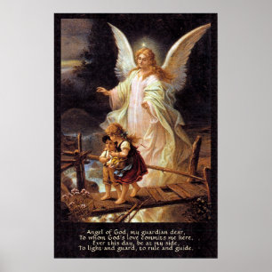 Guardian Angel, Children, Bridge och Dikt Poster