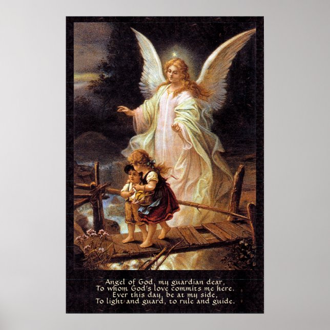 Guardian Angel, Children, Bridge och Dikt Poster (Framsidan)