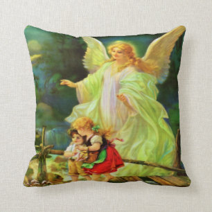 Guardian Angel & Children Pillow Kudde