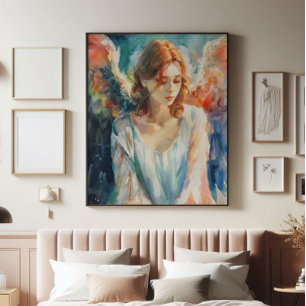 Guardian Angel Christianity Watercolor Fototryck