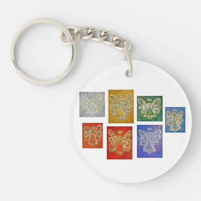 Guardian Angel Färg Series Anpassningsbar Keychain (Framsidan)