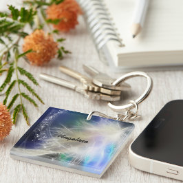 Guardian Angel Feather och Namn Keychain